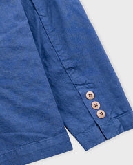 COTTON LINEN BLAZER - WOAD