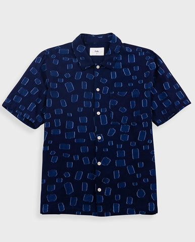 PATCH SHIRT - NAVY OPENWEAVE