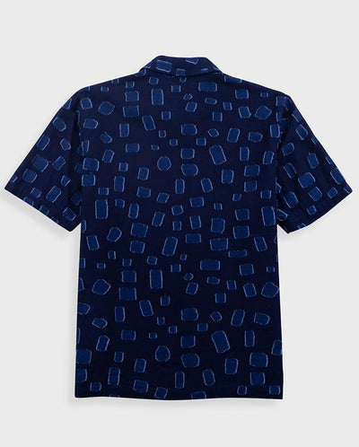 GABE SHIRT - INDIGO IRREGULAR DOT