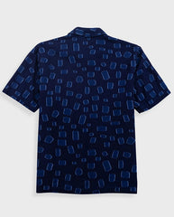 GABE SHIRT - INDIGO IRREGULAR DOT