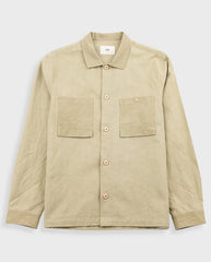 PATCH OVERSHIRT - LIGHT KHAKI SLUB LINEN