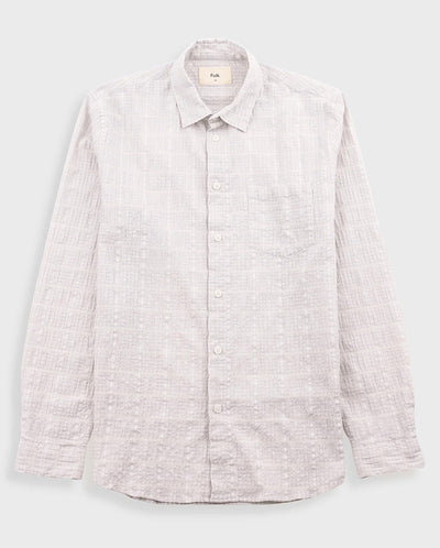 RELAXED FIT SHIRT - SILVER TEXTURED CHECK