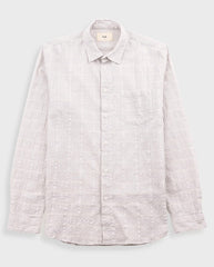RELAXED FIT SHIRT - SILVER TEXTURED CHECK