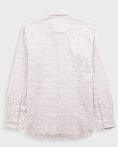 RELAXED FIT SHIRT - SILVER TEXTURED CHECK
