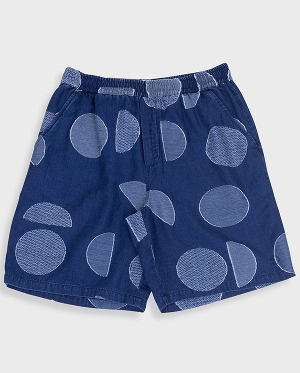 Relaxed Fit Shorts - Indigo Circle Jacquard