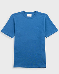 SLUB EMBROIDERED T-SHIRT - SOFT BLUE