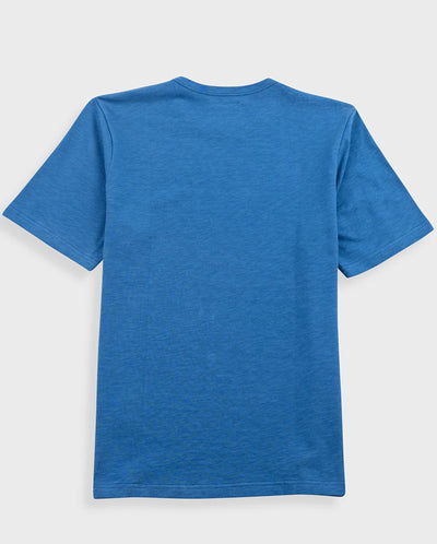 SLUB EMBROIDERED T-SHIRT - SOFT BLUE