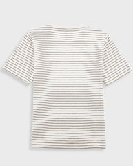 TEXTURED STRIPE T-SHIRT - ECRU / OLIVE