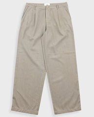 WIDE FIT TROUSER  - SILVER SAGE HERRINGBONE