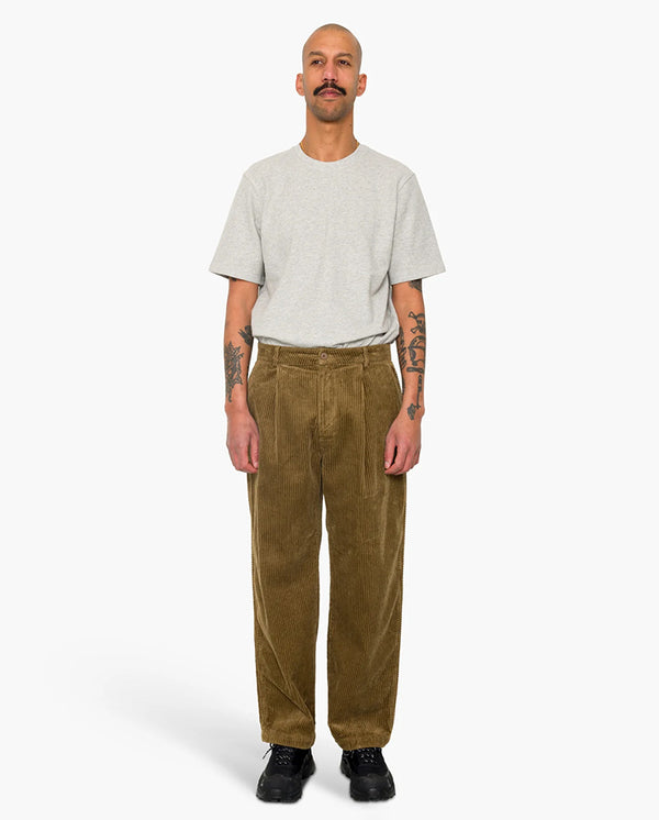 WIDE FIT TROUSER SOFT - BROWN CHUNKY CORD