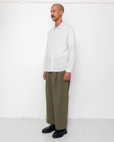 RELAXED FIT SHIRT - SILVER TEXTURED CHECK