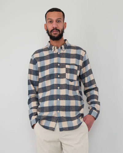 Relaxed Fit Shirt Blue Flannel Check