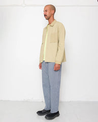 PATCH OVERSHIRT - LIGHT KHAKI SLUB LINEN
