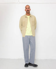PATCH OVERSHIRT - LIGHT KHAKI SLUB LINEN