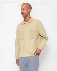 PATCH OVERSHIRT - LIGHT KHAKI SLUB LINEN