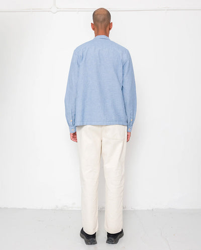 PATCH SHIRT - LIGHT INDIGO BASKETWEAVE