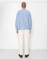 PATCH SHIRT - LIGHT INDIGO BASKETWEAVE