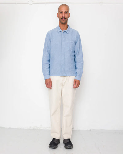PATCH SHIRT - LIGHT INDIGO BASKETWEAVE