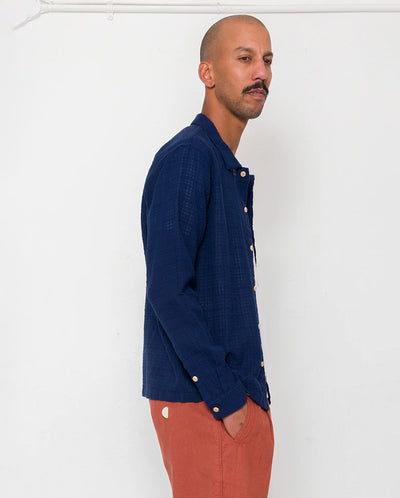 PATCH SHIRT - NAVY OPENWEAVE