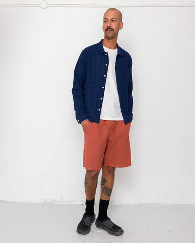 PATCH SHIRT - NAVY OPENWEAVE