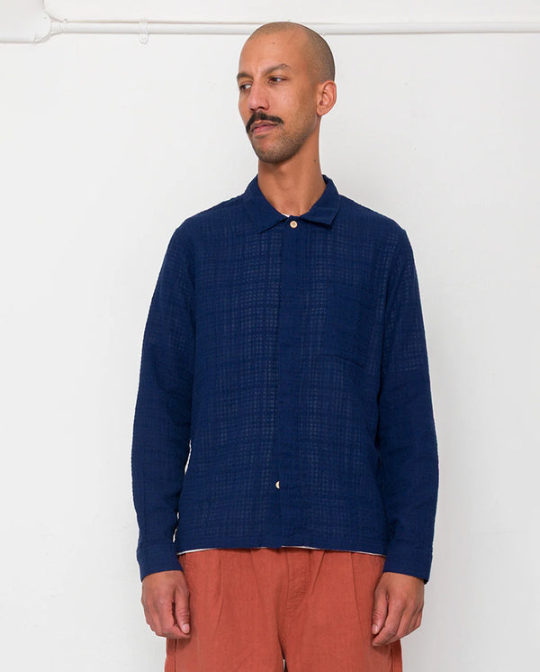 PATCH SHIRT - NAVY OPENWEAVE