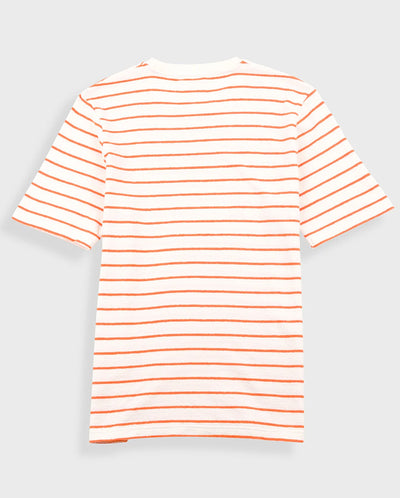 Textured Stripe Tee Ecru / Orange