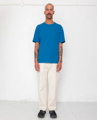 SLUB EMBROIDERED T-SHIRT - SOFT BLUE