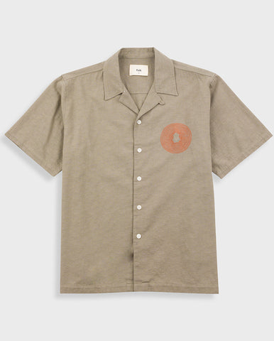 Textured Stripe Tee Ecru / Orange