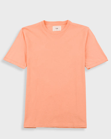 Textured Stripe Tee Ecru / Orange