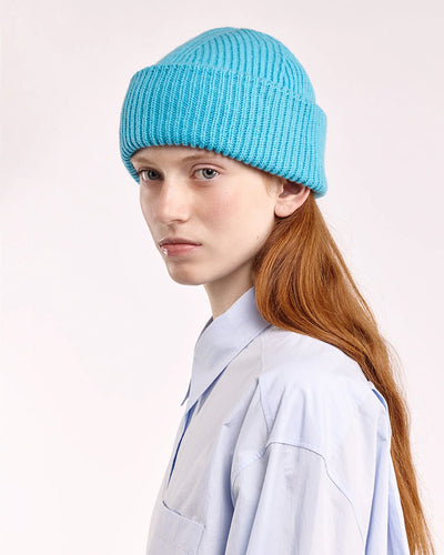 Soft Wool Chunky Beanie - Bright Blue