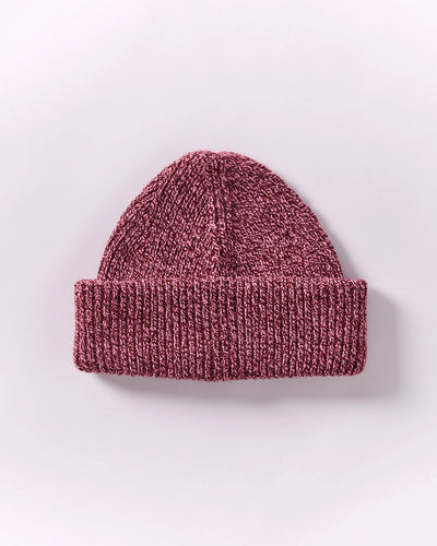 Soft Wool Chunky Beanie - Burgundy/Pink Marl