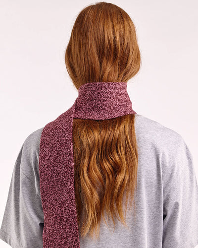 Mini Soft Wool Scarf - Burgundy/Pink Marl
