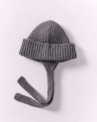 Wool Ear Flap Hat - Dark Grey