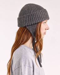 Wool Ear Flap Hat - Dark Grey