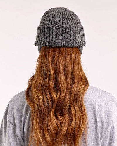 Wool Ear Flap Hat - Dark Grey