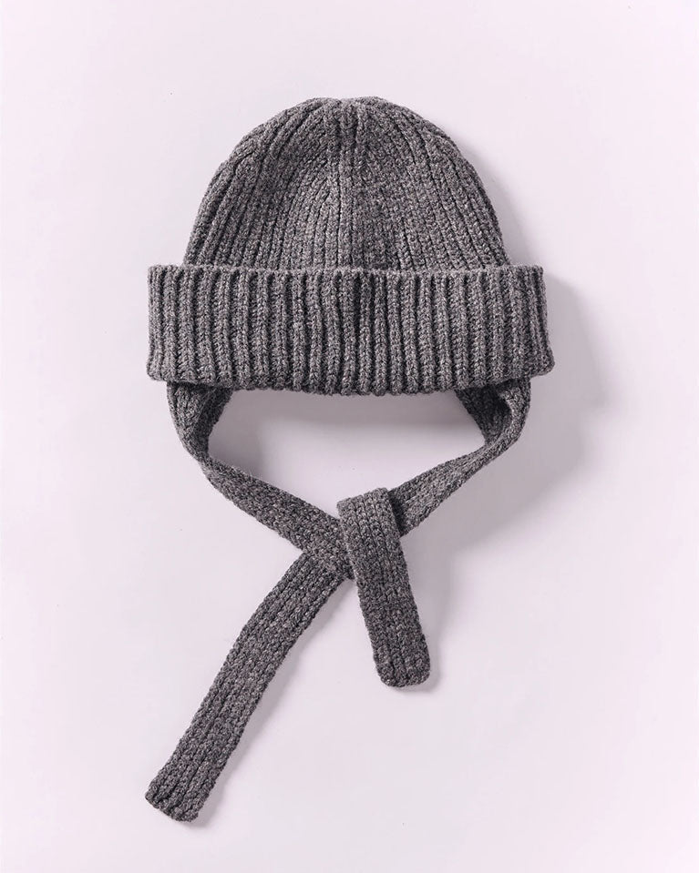 Wool Ear Flap Hat - Dark Grey