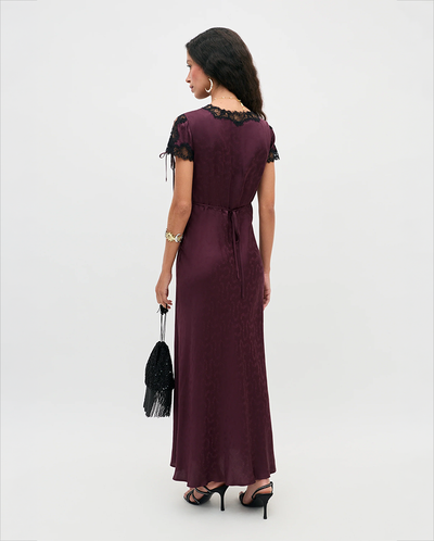 Fern Dress - Wine Floral Trail