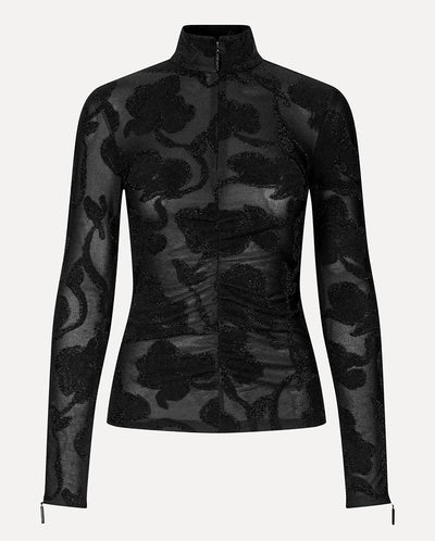 Lurex devore Top BLACK