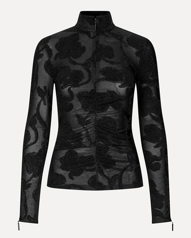 Lurex Devore Jersey Pant - Black