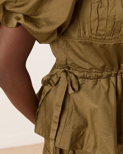 Hadley Blouse - Olive Satin