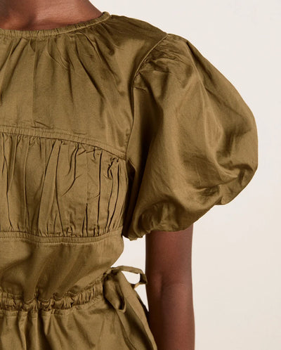 Hadley Blouse - Olive Satin