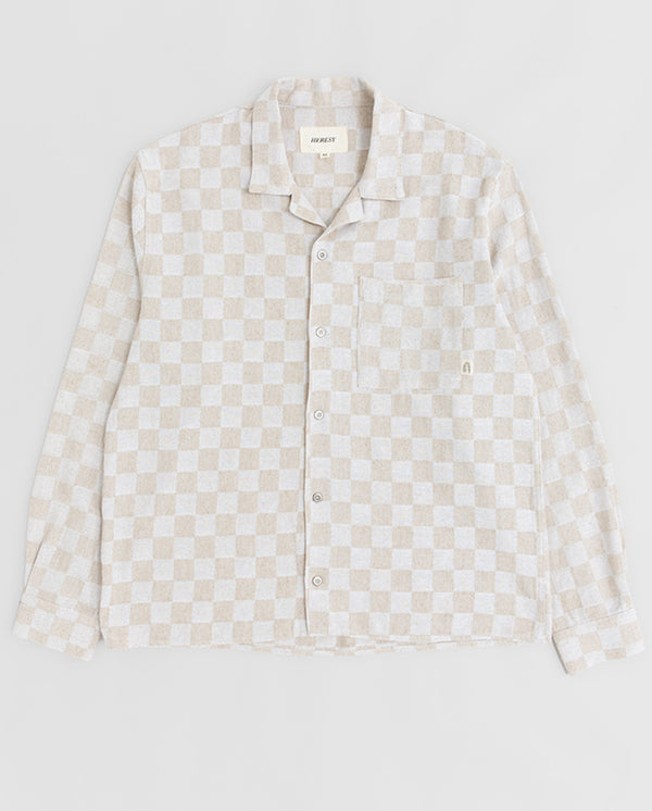 Trellis Revere Shirt - Ecru Check