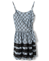Iggy Lace Insert Midi Dress - Blue Pepper Check