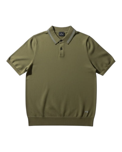 Knitted Polo - Olive Green