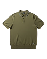 Knitted Polo - Olive Green