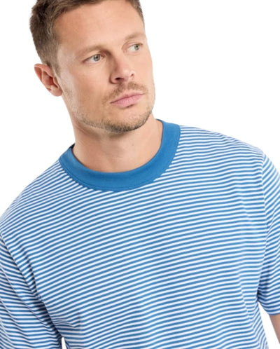 Heritage stripe Tee - Dark Blue / White