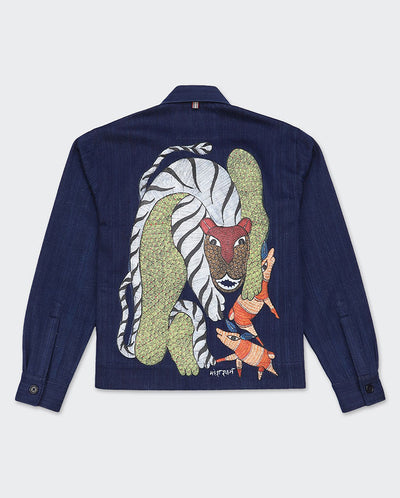 Bodhi Gond painted jacket Indigo Hand paint