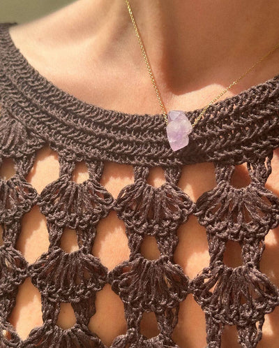 Lukumaki Myrtilo Necklace - Gold with Amethyst