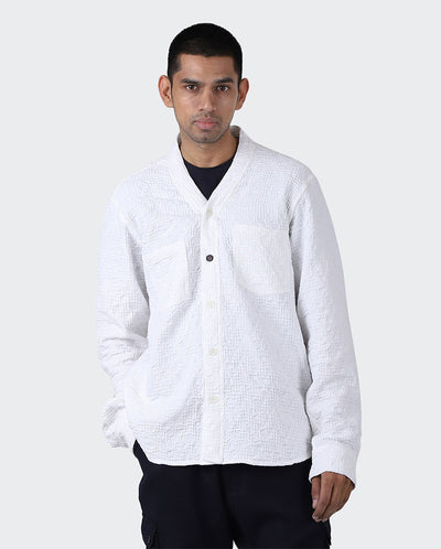Ryoko Jacquard Cotton Shirt WHITE