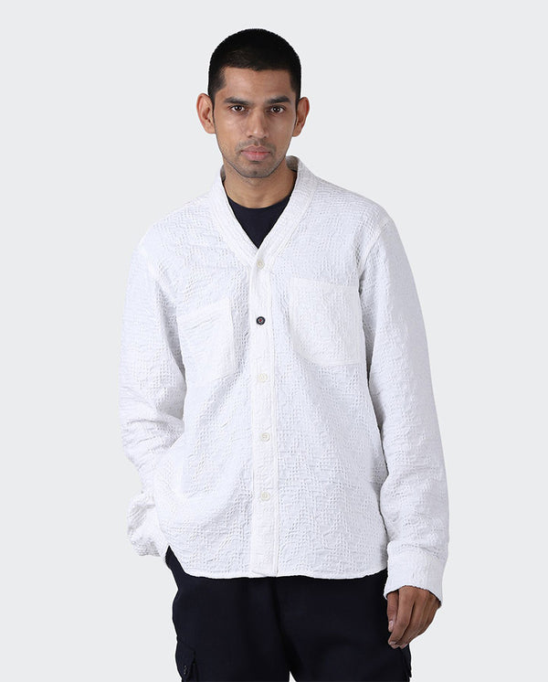 Ryoko Jacquard Cotton Shirt WHITE